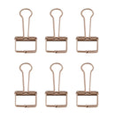 6Pcs Deli 9415 Rose Gold Binder Clip for Office School Paper Organizer Stationery Metal Clips