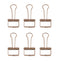 6Pcs Deli 9415 Rose Gold Binder Clip for Office School Paper Organizer Stationery Metal Clips