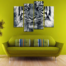 Miico Hand Painted Four Combination Decorative Paintings Tiger Head Wall Art For Home Decoration