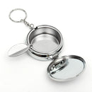 Portable Stainless Steel Round Ashtray Jewelry Box Storage Case With Keychain