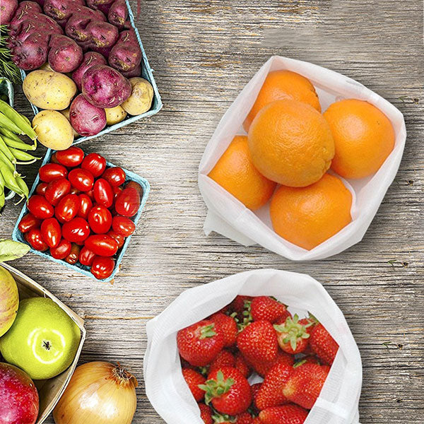 KCASA KC-FB03 3pcs Reusable Produce Bags Travel Shopping Washable Mesh Storage Bags