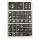 129Pcs Unique Tattoo Stencils Temporary Body Painting Face Nail Glitter