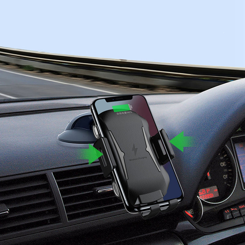 FLOVEME 10W 360 Degree Rotation Automatic Clamping Qi Fast Wireless Car Charger Holder For iPhone X Xs Max Xiaomi MI8 MI9 S10 S9