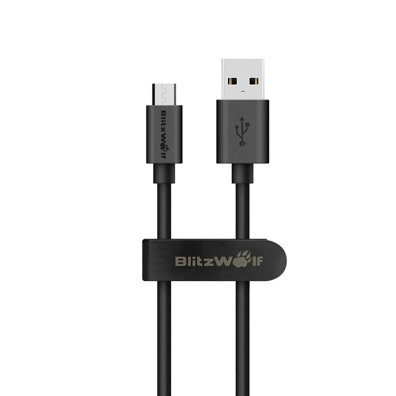 3 x BlitzWolf BW-CB7 2.4A 3ft/0.9m Micro USB Charging Data Cable With Magic Tape Strap