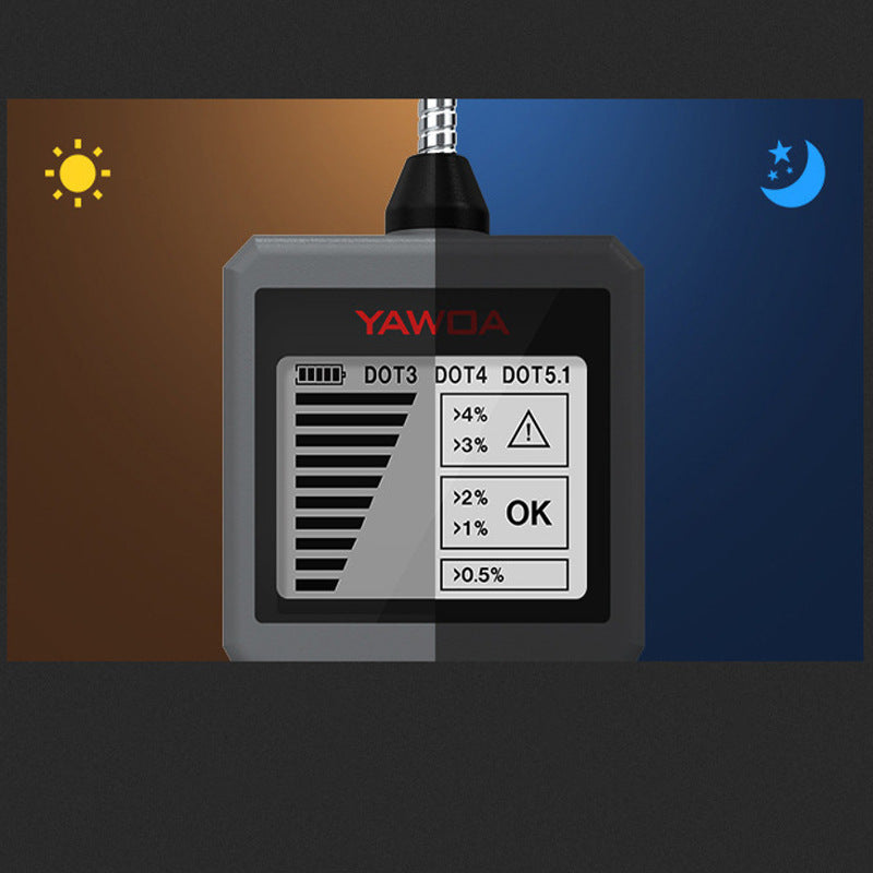 YAWOA BF200 Car Brake Fluid Tester Brake Liquid Testing Examiner Detector for DOT3 DOT4 DOT5.1 with LCD Display Screen