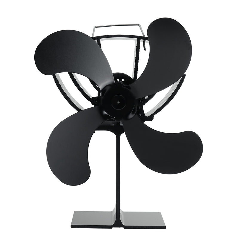 4 Blade Heat Powered Stove Fan Quiet Wood Log Burner Fireplace Eco Fan Heating Distribution No Electricity Or Battery
