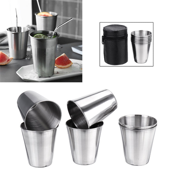 6Pcs Shooting Peg Position Finder Cup Stirrup Set Black Leather Hip Flask Shot