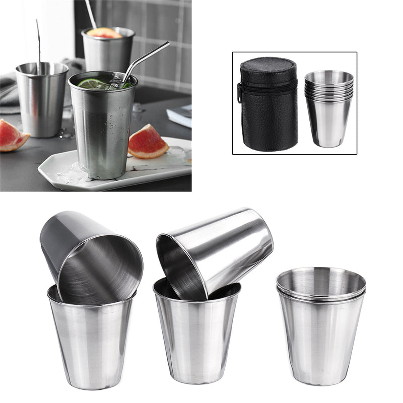 6Pcs Shooting Peg Position Finder Cup Stirrup Set Black Leather Hip Flask Shot