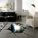 Miico Creative 3D Space Universe Planets Broken Wall Removable Home Room Wall Decor Sticker