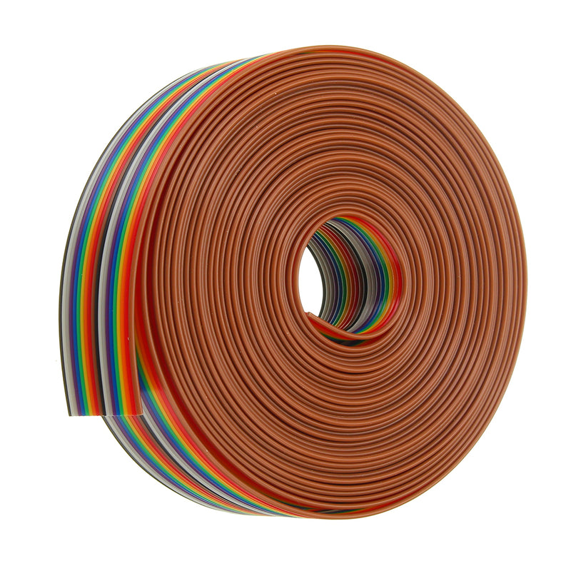 5pcs 5M 1.27mm Pitch Ribbon Cable 20P Flat Color Rainbow Ribbon Cable Wire Rainbow Cable