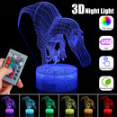 3D Illusion Dinosaur Night Light Touch RemoteEControl Home Decor Lamp Table Gift