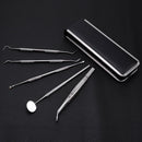 5pcs Handle Stainless Dental Tools Kit Dentist Teeth Clean Hygiene Picks Mirror Tool