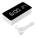 Mirror Knob Alarm Clock Personality Creative Thermometer Bedside Clock LED Luminous Student Clock