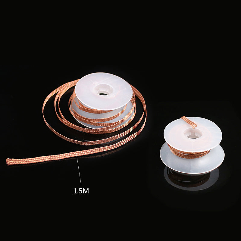 1.5mm 2mm 2.5mm 3mm 3.5mm Width 1.5M Length Desoldering Braid Welding Solder Remover Wick Wire Lead Cord Flux BGA Repair Tool