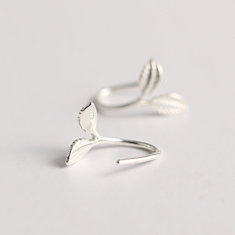 925 Sterling Silver Earrings Stylish Silver Leaf Ear Drop Lovely Earring Gift for Women