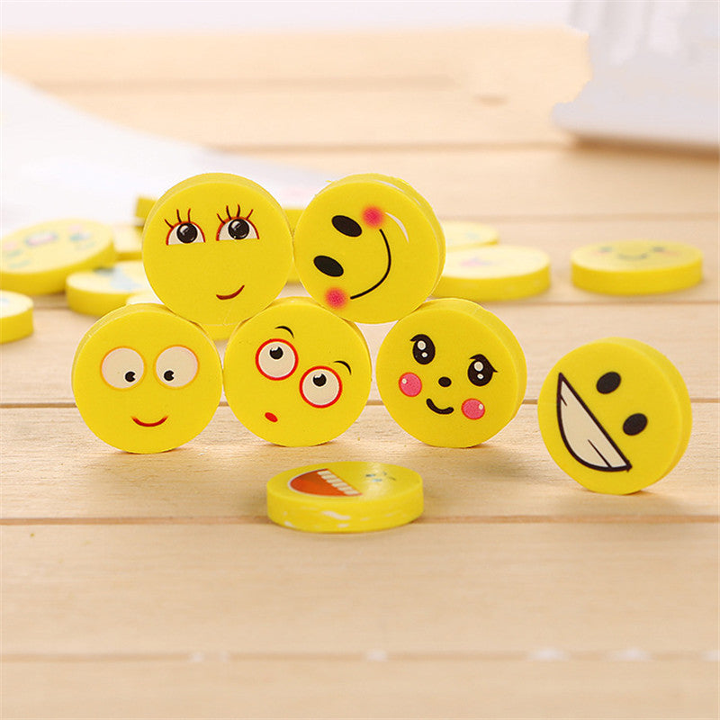 4Pcs Mini Cute Cartoon Kawaii Rubber Different Face Expression Eraser For Kids Gift School Supplies Korean Papelaria