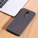 Bakeey Luxury Fabric Splice Soft Silicone Edge Shockproof Protective Case For OnePlus 7T Pro