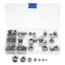 Suleve MXSN4 170Pcs 304 Stainless Steel Lock Nut Assortment M3/4/5/6/8/10/12 Nylon Insert Locknut