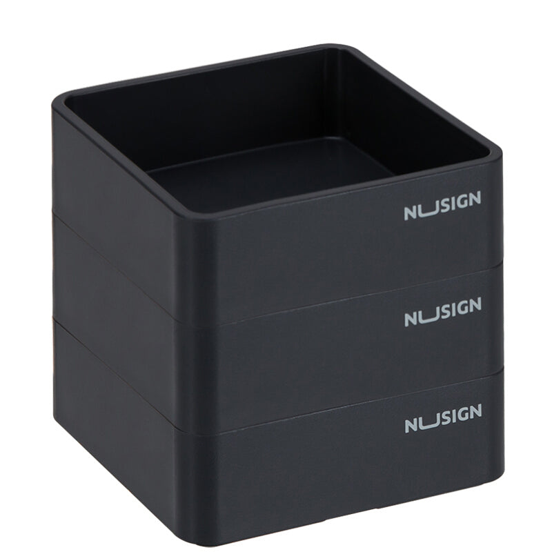 NUSIGN NS028 Stackable Combination Small 3 Layers Square Trays ABS Paperclip Holder Storage Tray Desktop Organizer