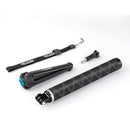 TELESIN GP-MNP-90T 90cm Carbon Fiber Foldable Extendable Selfie Stick with Tripod for Action Sports Camera Smartphone