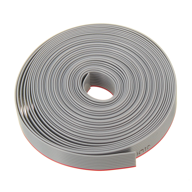 3pcs 5M 1.27mm Pitch 10 Pin 10P Grey Gray Flat Ribbon Data Cable Wire Connector AWG28 300V
