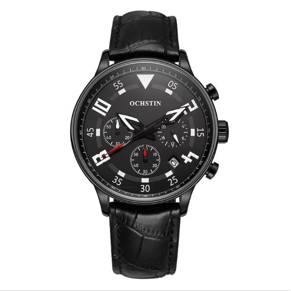 OCHSTIN 6050G Fashion Men Quartz Watch Luxury Leather Strap Sport Watch