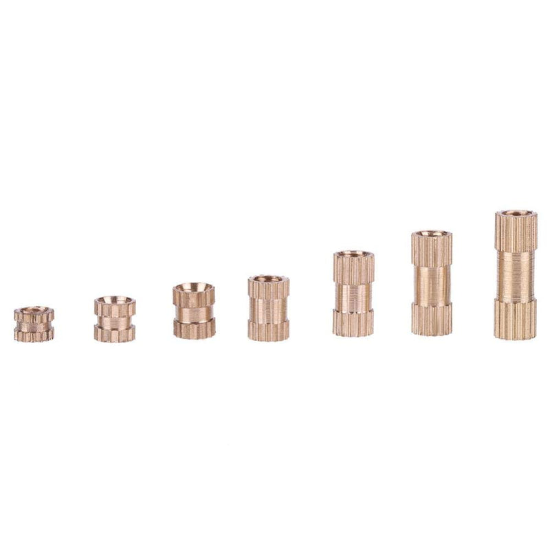 Suleve M3BN7 210Pcs M3 Brass Cylinder Knurled Threaded Round Insert Embedded Nut Assortment Set