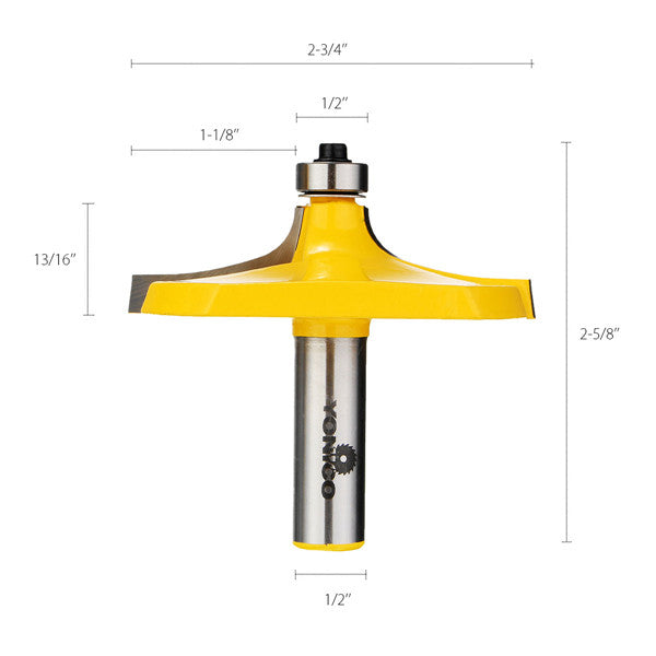 2pcs 1/2 Inch Shank Door Handrail Router Bit Set Woodworking Cutter Tool Set