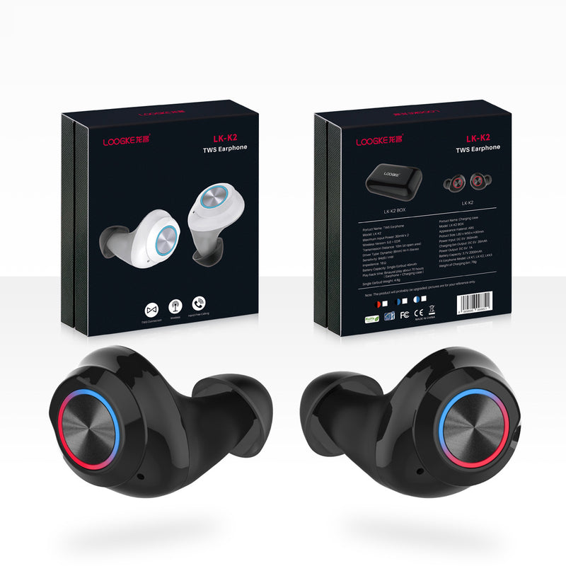 True Wireless In-ear Earbuds bluetooth 5.0 Bilateral Stereo IPX6 Waterproof Earphone Handsfree Headphone