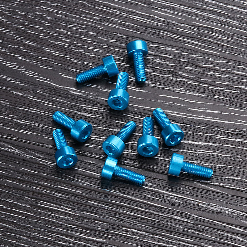 Suleve M3AH11 10Pcs M38mm Hex Socket Screw M3 Cap Head Bolt 7075 Aluminum Alloy Multicolor