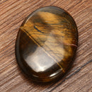 Tiger's Eye Carved Palm Worry Stone Gua Sha Healing Crystal Chakra Reiki Balancing for Pressure Relief Manual Massager
