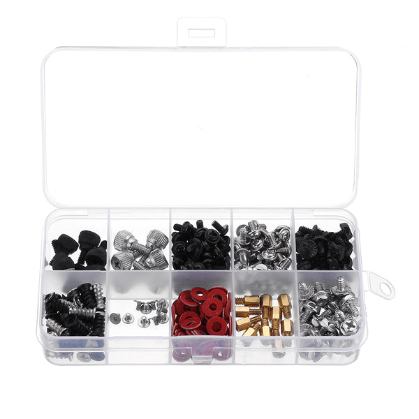 Suleve 263Pcs/set M2/M3/M3.5 DIY Desktop Computer Repair Screw Assortment Mainboard Fan Cross Screws Hex Standoffs Spacers Kits w/ Storage Box Screwdrivers