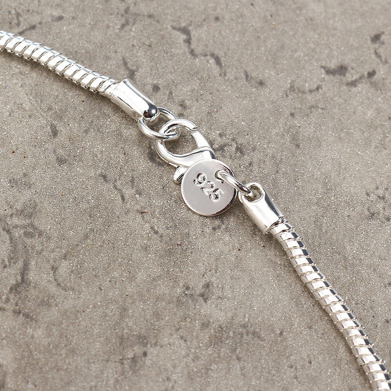 Unisex 3mm Silver Plated Solid Snake Chains Necklace
