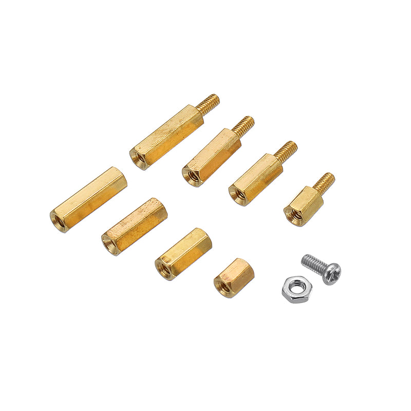Suleve M2.5BH1 180Pcs M2.5 Brass Male-Female Hex Column Standoff Support Spacer Pillar Cross Screw Nut Assortment for PCB Board