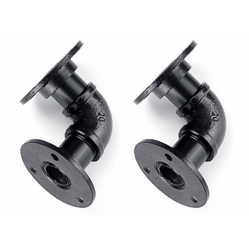 1 Pair of DN20 80/130/170/210mm Steel Pipe Shelf Bracket Holder DIY Pipe Shelf Brackets