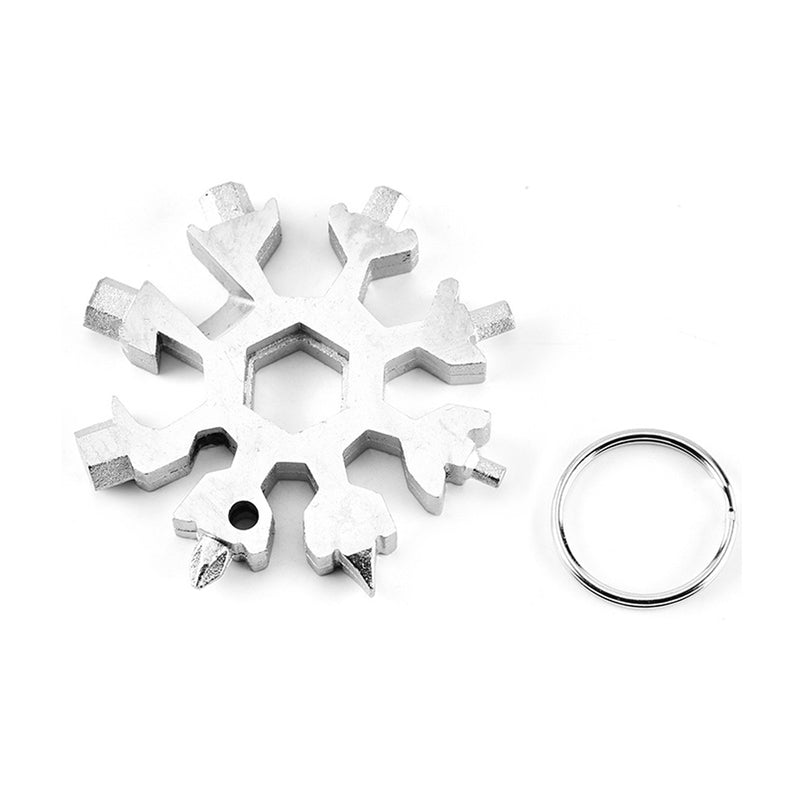 18 In 1 Snowflake Shape Multi Tool KeyChain Screwdriver EDC Tool