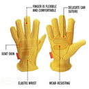 OZERO Men's Work Gloves Goat Leather Protection Safety Cutting Working Repairman Garage Racing Glove