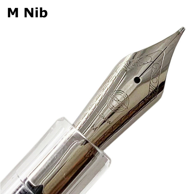 Wingsung 699 Transparent Vaccum Filling Fountain Pen F / M / Bent Nib Gift Box