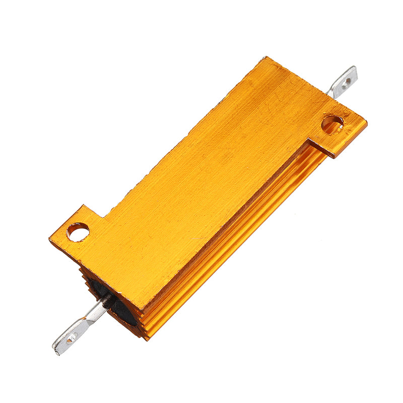 10pcs RX24 50W 2.5R 2.5RJ Metal Aluminum Case High Power Resistor Golden Metal Shell Case Heatsink Resistance Resistor