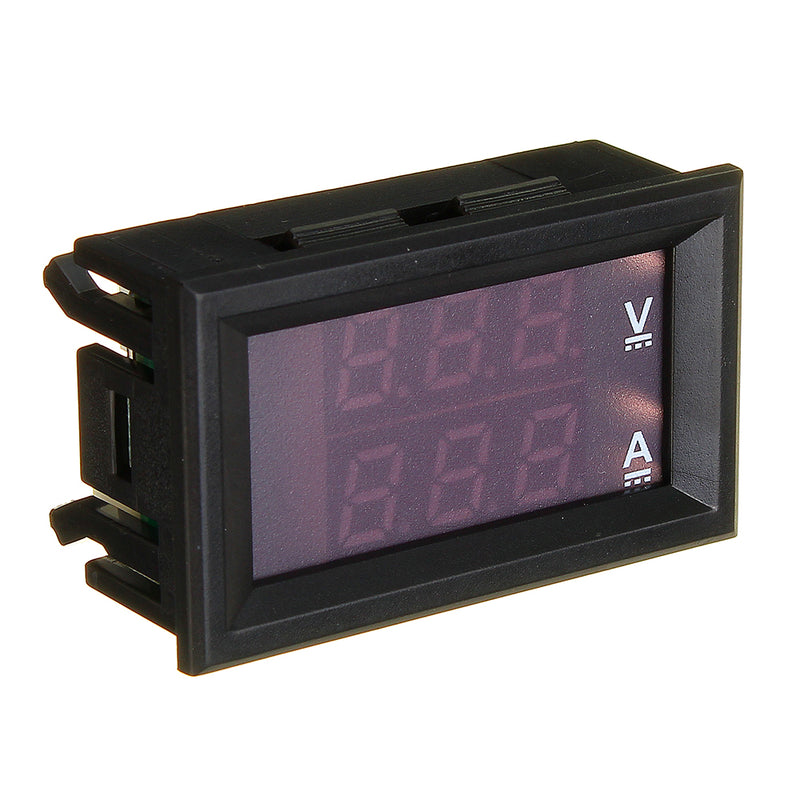 10pcs Mini Digital Voltmeter Ammeter DC 100V 10A Panel Amp Volt Voltage Current Meter Tester 0.56" Red Red Dual LED Display