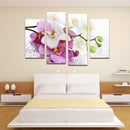 Miico Hand Painted Four Combination Decorative Paintings Botanic Phalaenopsis Wall Art For Home Decoration