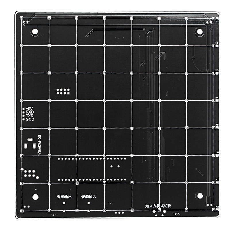 DIY WIFI APP 8x8x8 3D Light Cube Kit Blue LED MP3 Music Spectrum Electronic Kit No Housing