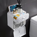 Paper Towel Dispenser Wall Mounted No-drilling Paper Shelf Holder Bathroom Coreless Toilet Tissue Dispenser Garbage Bags Holder Home Paper Extraction Dispenser (1 Layer Or 2 Layers to Optional)