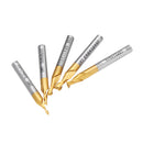 Drillpro 5pcs 2 Flute 2/3/4/5/6mm Milling Cutter HSS Titanium Coated 6mm Shank End Mill CNC Tool