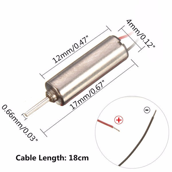 5pcs DC 3.7V 66000RPM Wired Micro Coreless Motor for Model Toy