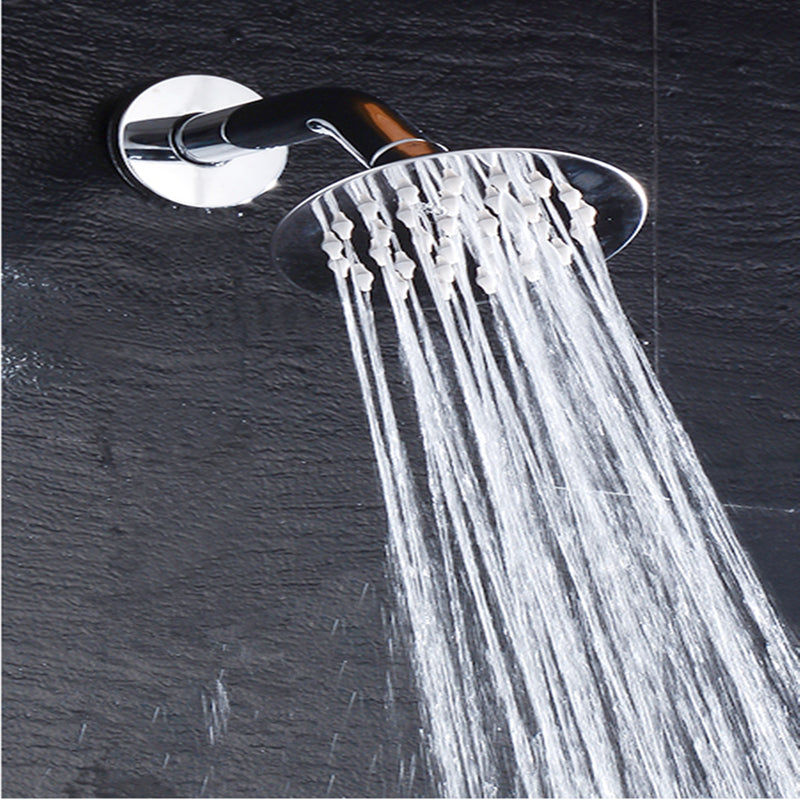 6 Inch Wall Mount Chrome Shower Arm Bathroom Shower Extension Head with Flange