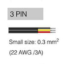 Small Size 3 Pin 3A 22AWG Waterproof IP67 Female And Male Connector with Cable Wire