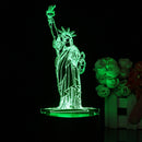 3D New York City Statue of Liberty Touch Remote 7 Color Changing LED Table Night Lamp Light Gift
