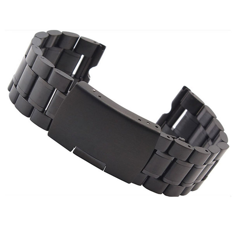 22mm Black Stainless Steel Metal Watch Band Strap for Moto 360 1st Watch+ Tools