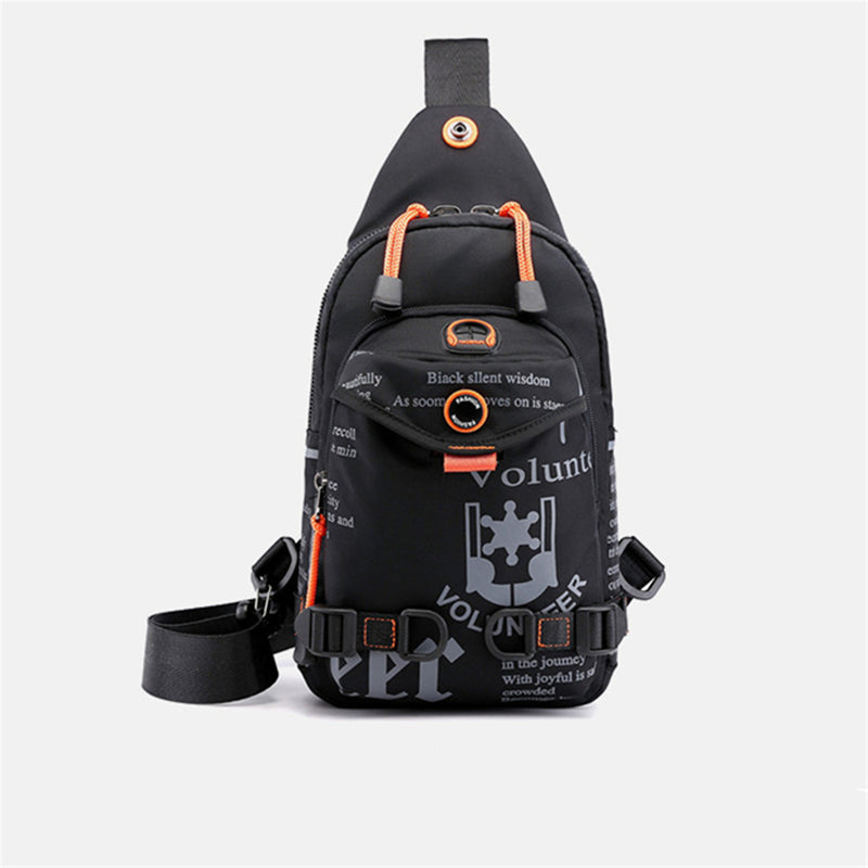 Men Nylon Sling Chest Handbag School Backpack Shoulder Bag Travel Messenger